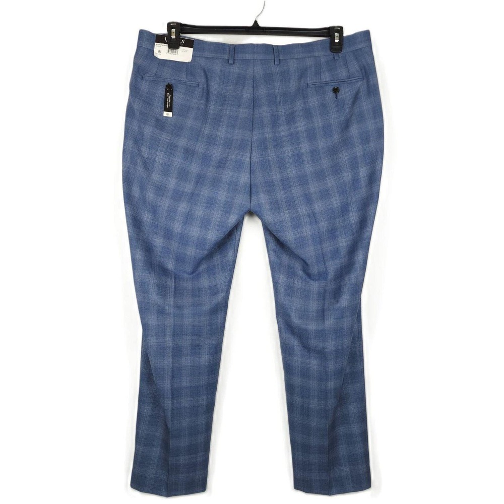 Lauren Ralph Lauren Classic-Fit Ultraflex Wool Suit Pants Blue Plaid 44x32 NWT - Picture 3 of 4